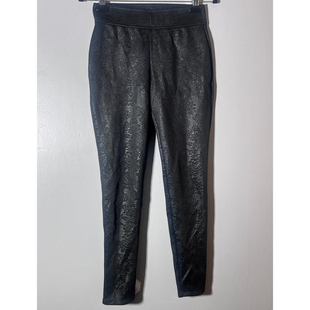 Abercrombie & Fitch floral print Pants Womens S Black Floral Embossed